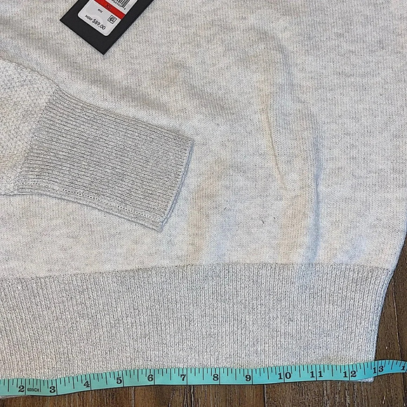 DKNY Pull Over Sweater XS Grey Glitter Crewneck Cutout Shoulder Sweater - Picture 7 of 8